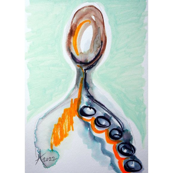 Original Art “IAm... 1” Handmade Watercolor Artwork by Tristina Dietz Elmes 8x10 - Picture 2 of 3